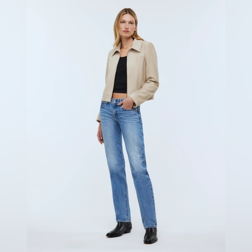 Madewell Shrunken Zip-Front Jacket in Suede NO887 - Picture 2 of 7